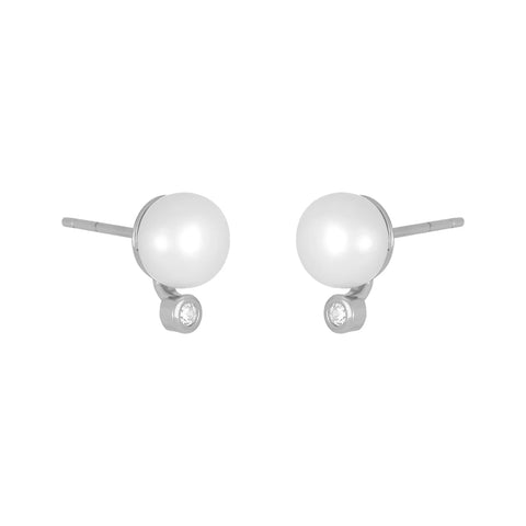 Silver Isadore Pearl Studs