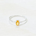 Sterling Silver Petite Birthstone Ring- November