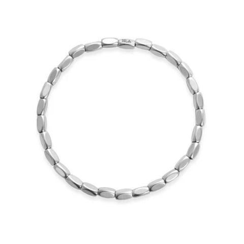 Isla Silver Block Party Stretch Bracelet- 3mm