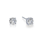 Sterling Silver 1 CTW Solitaire Stud Earrings