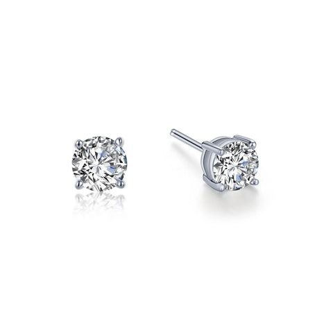 Sterling Silver 1 CTW Solitaire Stud Earrings