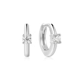 Silver Solitaire CZ Mini Huggies