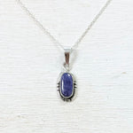 Sterling Silver Estate Purple Stone Necklace