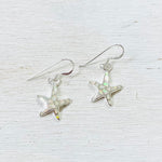 Sterling Silver Created Opal Starfish Earrings