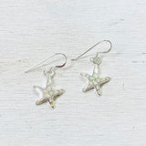 Sterling Silver Created Opal Starfish Earrings