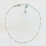Sterling Silver Turquoise Drop Anklet