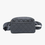 Caroline Grey Quilted Belt Bag