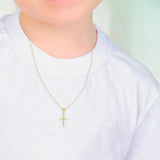 Sterling Silver Gold Plated Tiny Cross Necklace