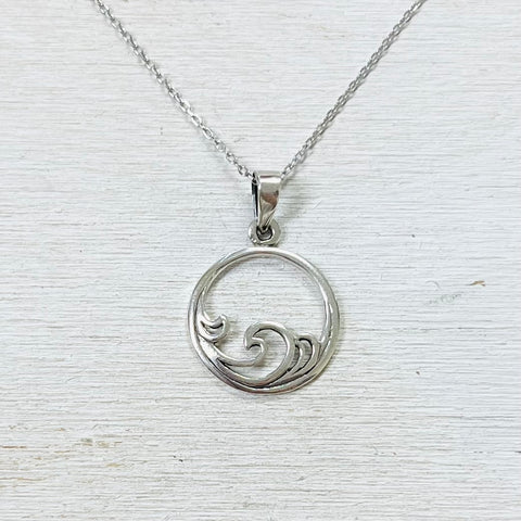 Sterling Silver Wave Necklace