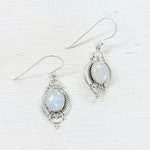 Sterling Silver Vintage Style Moonstone Earrings