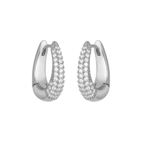 Silver Lana CZ Hoops