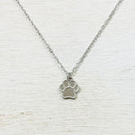 Sterling Silver Paw Print Necklace