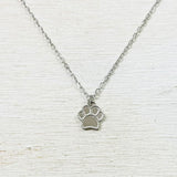 Sterling Silver Paw Print Necklace