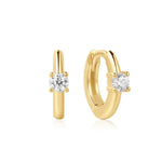 Gold Solitaire CZ Mini Huggies