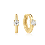 Gold Solitaire CZ Mini Huggies