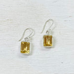 Sterling Silver Square Citrine Earrings