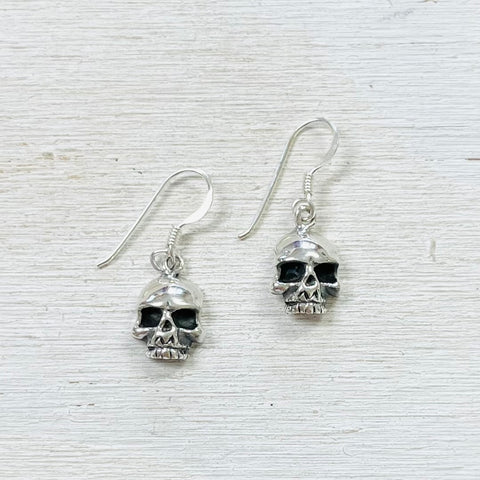 Sterling Silver Skull Earrings