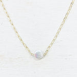 Fashion Coin Pearl Paperclip Necklace