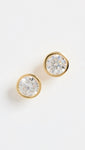 Sterling Silver CZ Bezel Set Stud Earrings