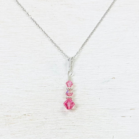 Sterling Silver October Triple Drop Necklace