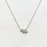 Sterling Silver Double Star Necklace