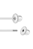Sterling Silver Child In Season Bow Stud Earrings with Center CZ Stone