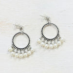 Sterling Silver Estate Pearl Dangle Earrings