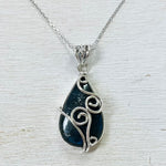 Sterling Silver Labradorite Swirl Pendant Necklace