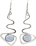 Silver Forest Zig Zag Agate Earrings