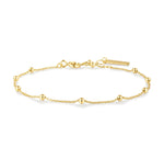 Sterling Silver Gold Tone Beaded Chain Bracelet