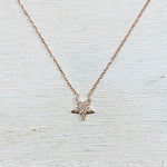 Sterling Silver Rose Gold Star Necklace