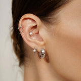 Silver Chubby Medium Huggie Hoops