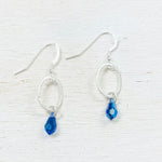 Sterling Silver Blue Stone Dangle Earrings