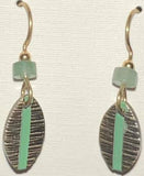 Silver Forest Green Textured Earrings