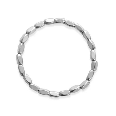 Isla Silver Block Party Stretch Bracelet- 4mm
