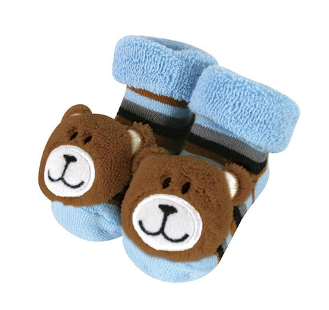 Bear Rattle Socks - Blue