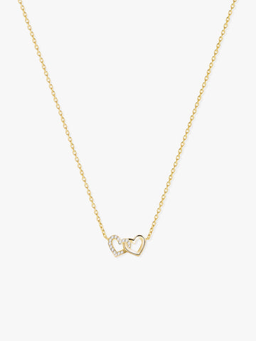 Sterling Silver Hearts Connected Necklace