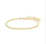 Sterling Silver Gold Tone Breaded Bracelet
