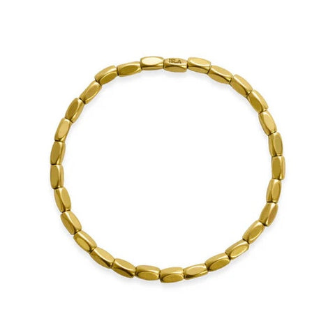 Isla Gold Block Party Stretch Bracelet- 3mm