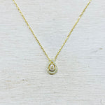 Sterling Silver CZ Teardrop Necklace