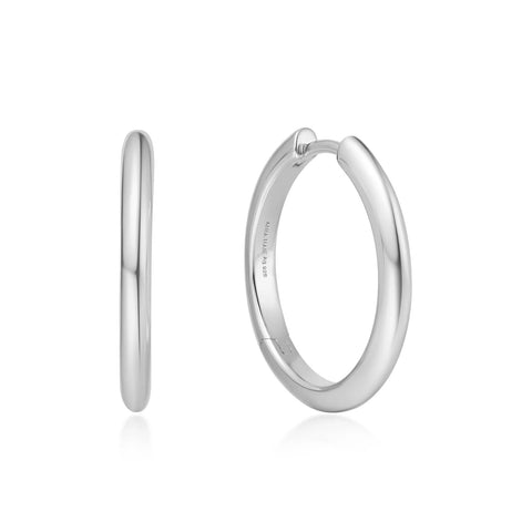 Silver Medium Hoops