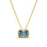 Sideways Baguette Birthstone Necklace