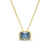 Sideways Baguette Birthstone Necklace