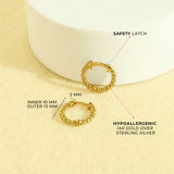 Sterling Silver Gold Plated Bead Hoop Earrings