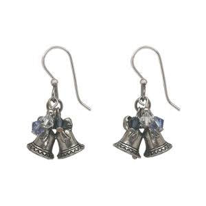 Silver Forest Christmas Bells Earrings