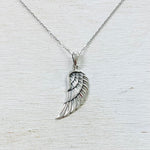 Sterling Silver Large Angel Wing Necklace