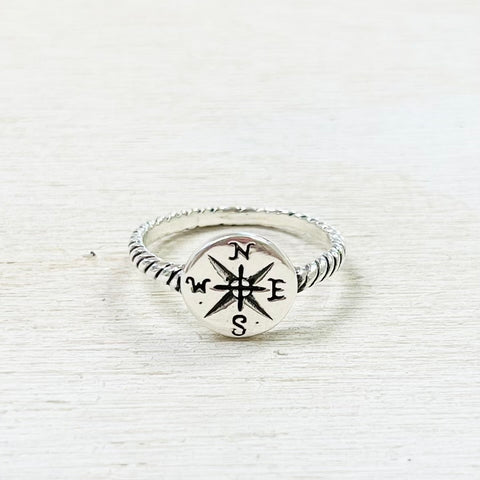 Sterling Silver Compass Ring