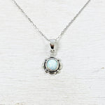 Sterling Silver Created Opal Necklace