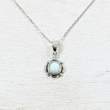 Sterling Silver Created Opal Necklace