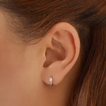 Silver Solitaire CZ Mini Huggies